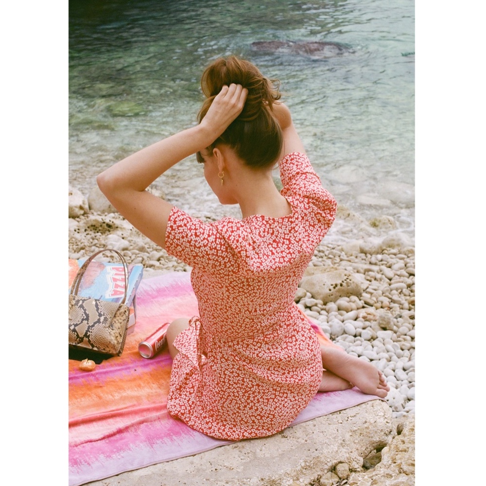 Rouje Gabin Red Floral Midi Dress - Picture 9 of 16